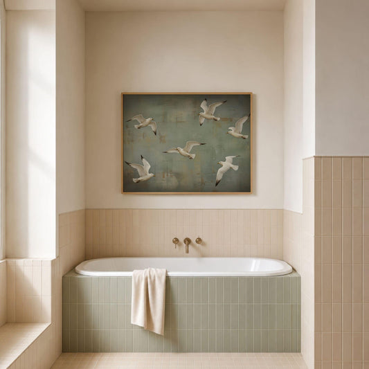 Flying Birds Soft Nature Wall Art Canvas
