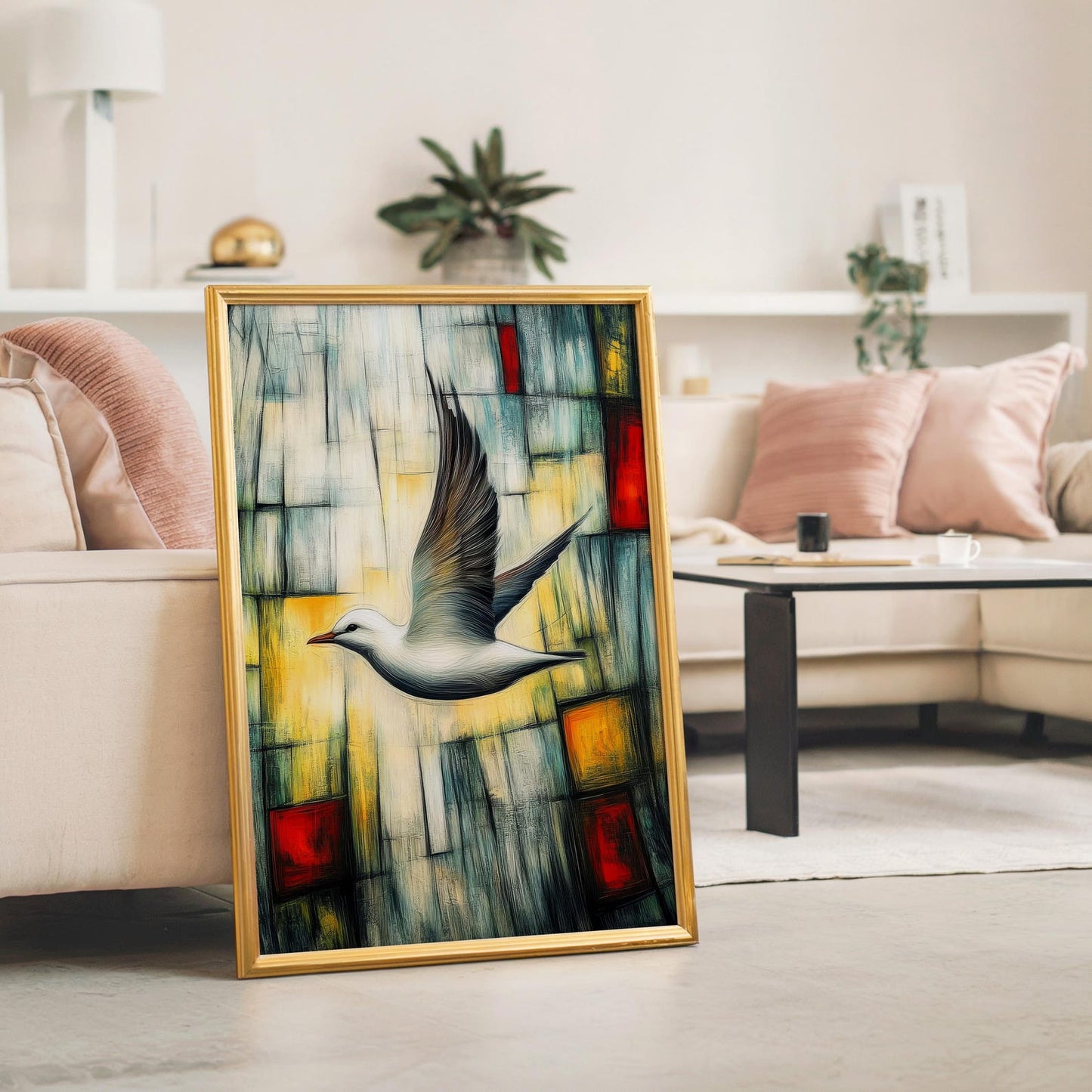 Flying Seagull Asthetic Wall Art Canvas