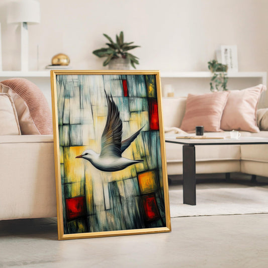 Flying Seagull Asthetic Wall Art Canvas