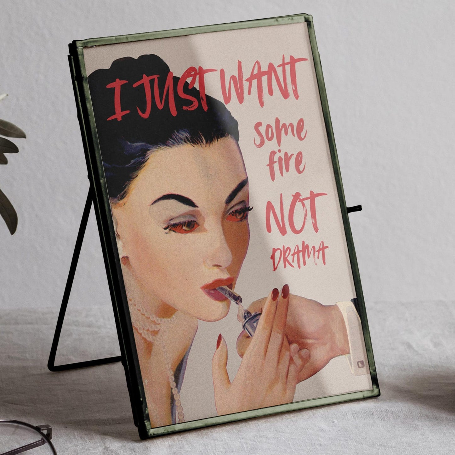 Funny Retro Woman Cigarette Quote Wall Art Canvas