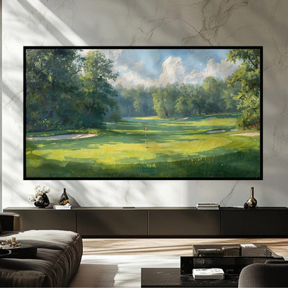 Golf Course Landscape Oil Paint Style Wall Art Canvas