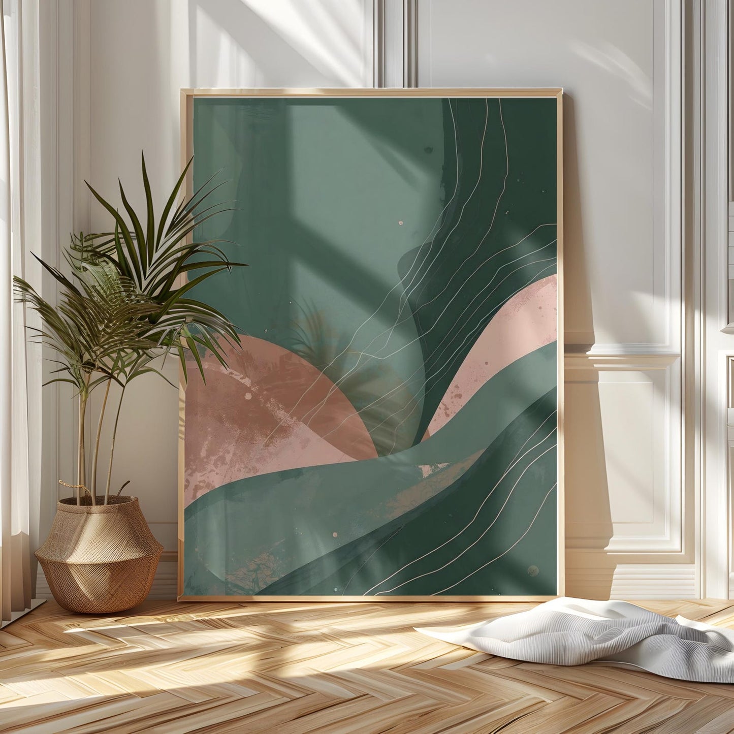 Green Bronze Boho Abstract Wall Art Canvas
