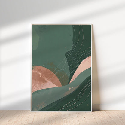 Green Bronze Boho Abstract Wall Art Canvas