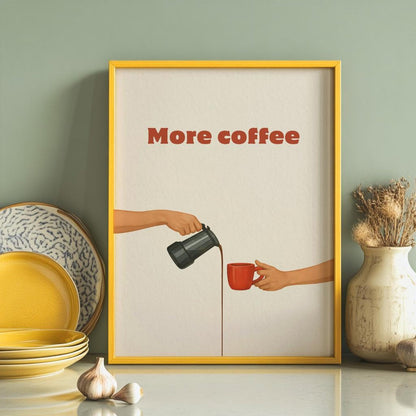 Italian Moka Pot Cofee Modern Kitchen Wall Art Canvas