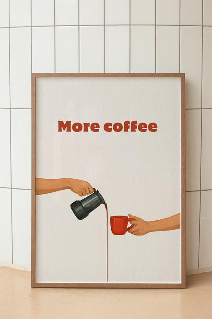Italian Moka Pot Cofee Modern Kitchen Wall Art Canvas