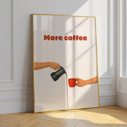 Italian Moka Pot Cofee Modern Kitchen Wall Art Canvas