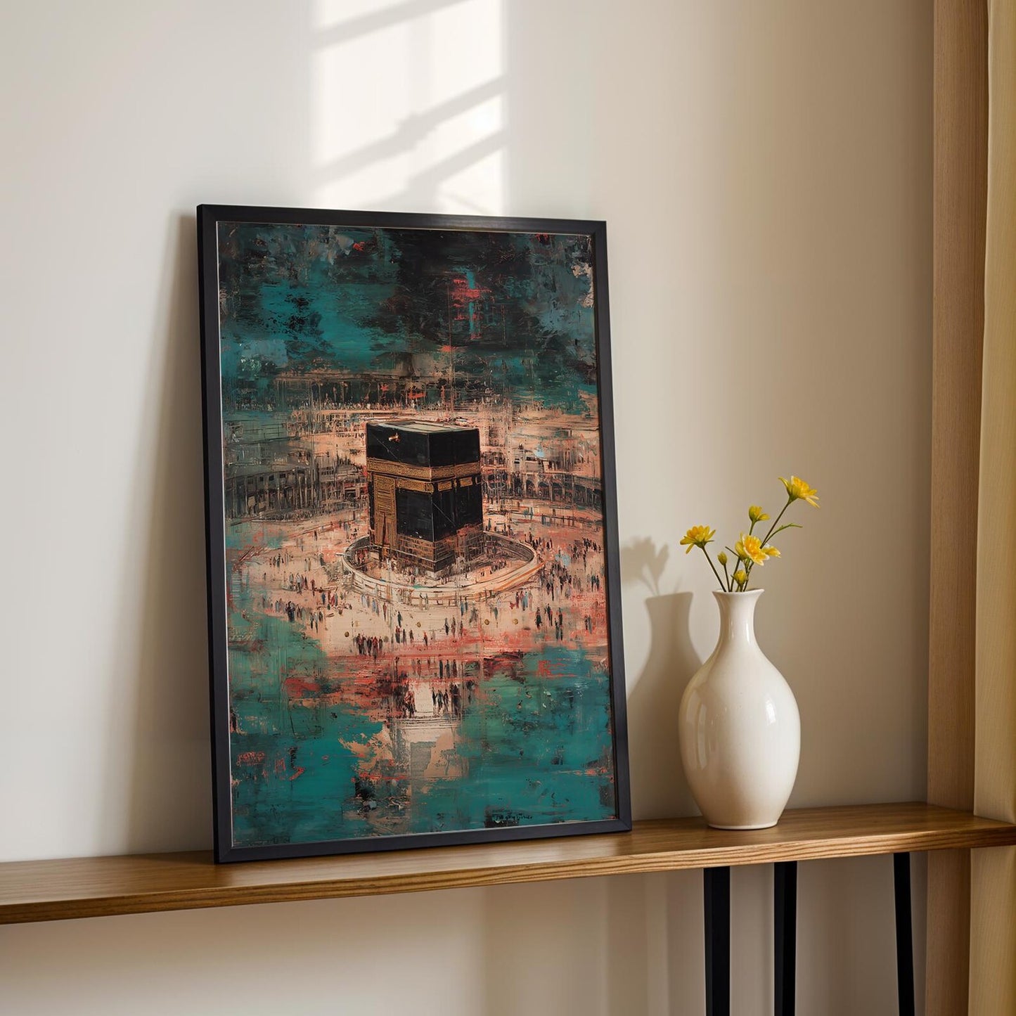 Kaaba Abstract Modern Islamic Wall Art Canvas