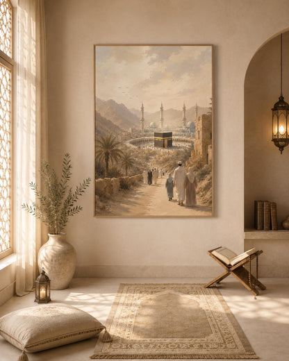 Kaaba Journey Islamic Hajj Wall Art Canvas