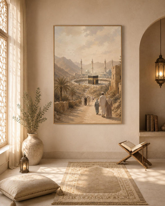 Kaaba Journey Islamic Hajj Wall Art Canvas