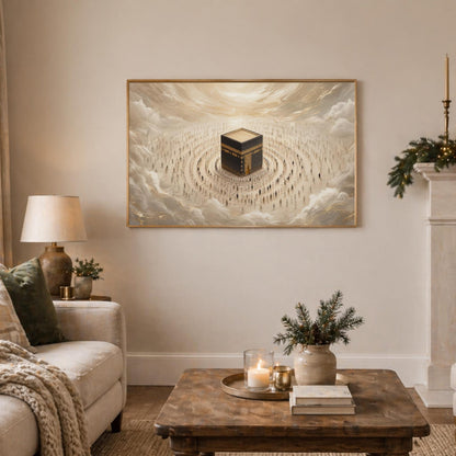 Kaaba Minimalist Hajj TV Wall Art Canvas