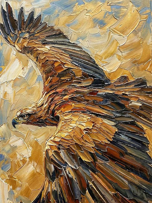 Majestic Flying Eagle Wildlife Oil Paint Style Wall Art Canvas