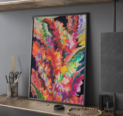 Mid-Century Modern Oil Painting Style Wall Art Canvas