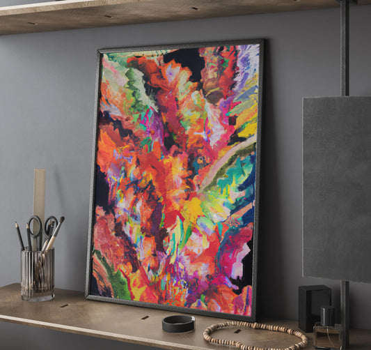 Mid-Century Modern Oil Painting Style Wall Art Canvas