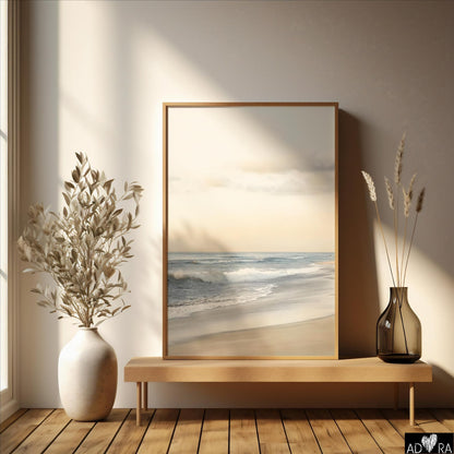 Minimal Beach Seascape Wall Art Canvas