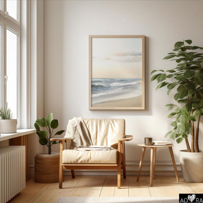 Minimal Beach Seascape Wall Art Canvas