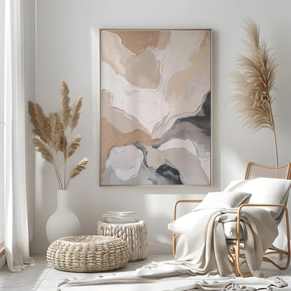 Minimalist Beige Textured Neutral Abstract Wall Art Canvas