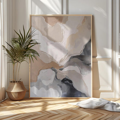 Minimalist Beige Textured Neutral Abstract Wall Art Canvas