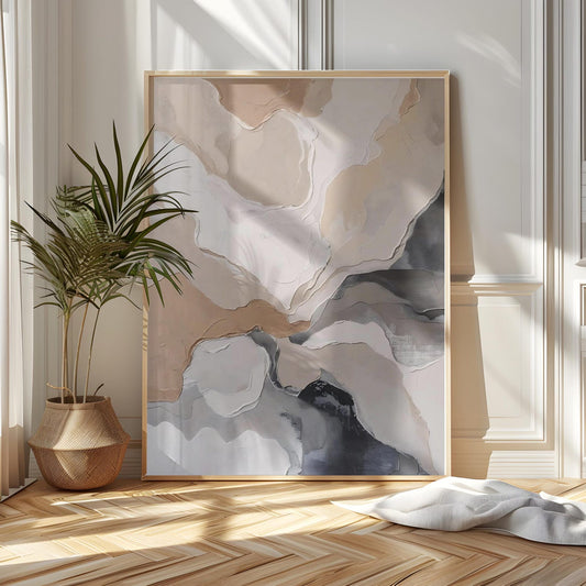Minimalist Beige Textured Neutral Abstract Wall Art Canvas