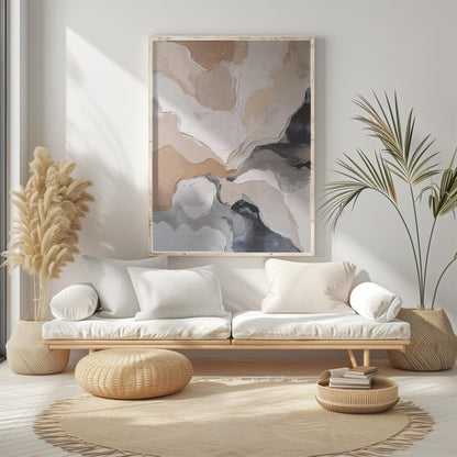 Minimalist Beige Textured Neutral Abstract Wall Art Canvas