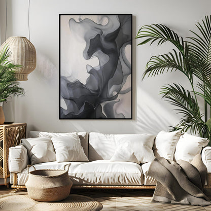 Minimalist Black and Grey Wall Art Canvas