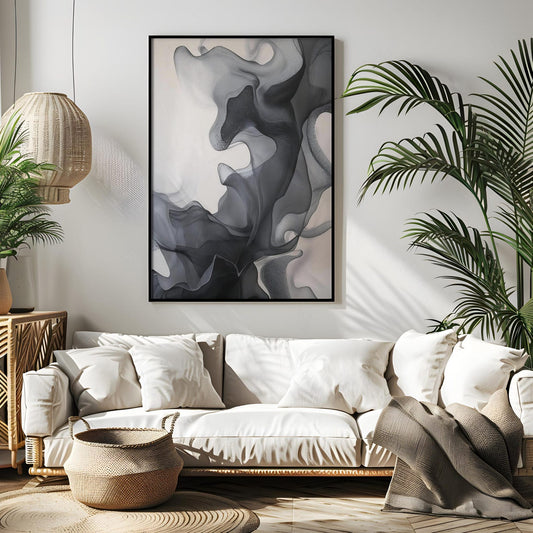 Minimalist Black and Grey Wall Art Canvas