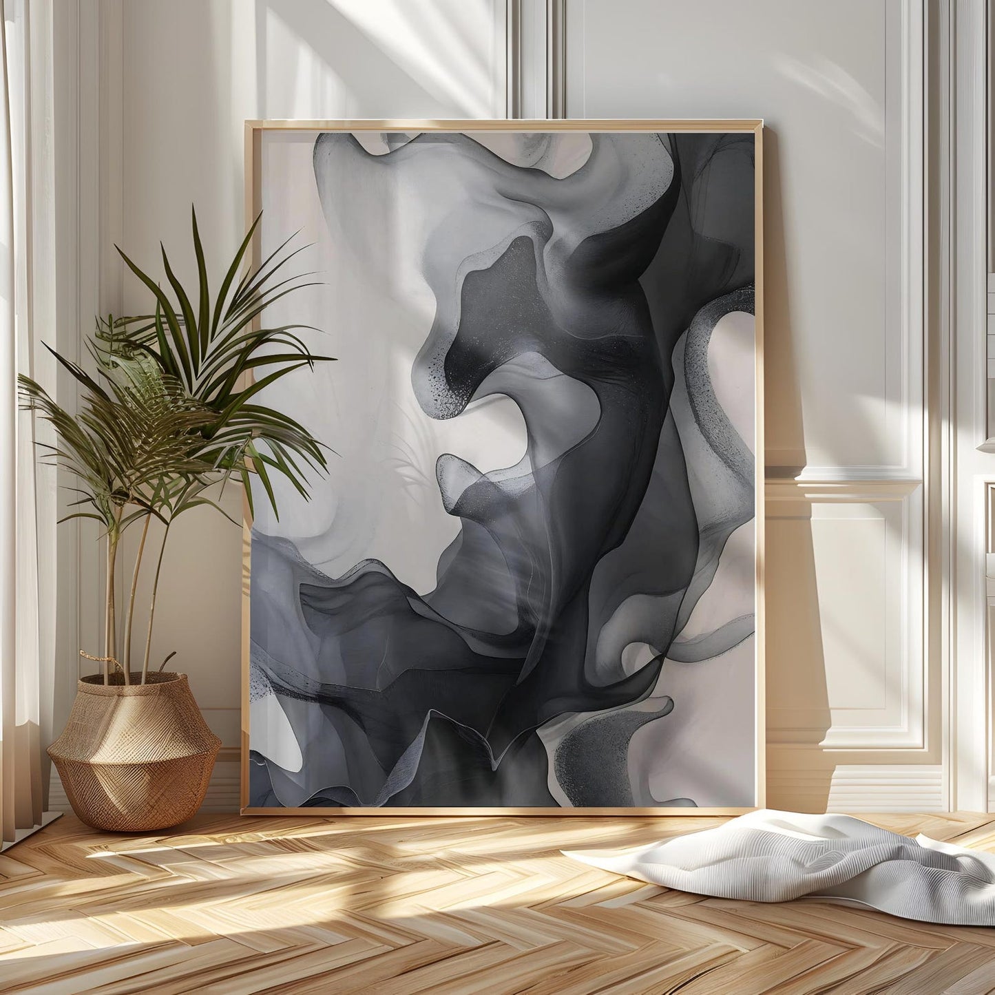 Minimalist Black and Grey Wall Art Canvas