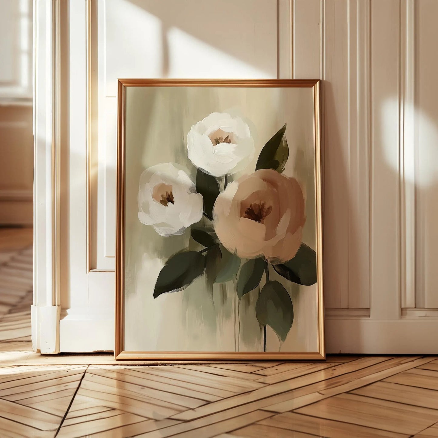 Minimalist Floral Watercolor Wall Art Canvas