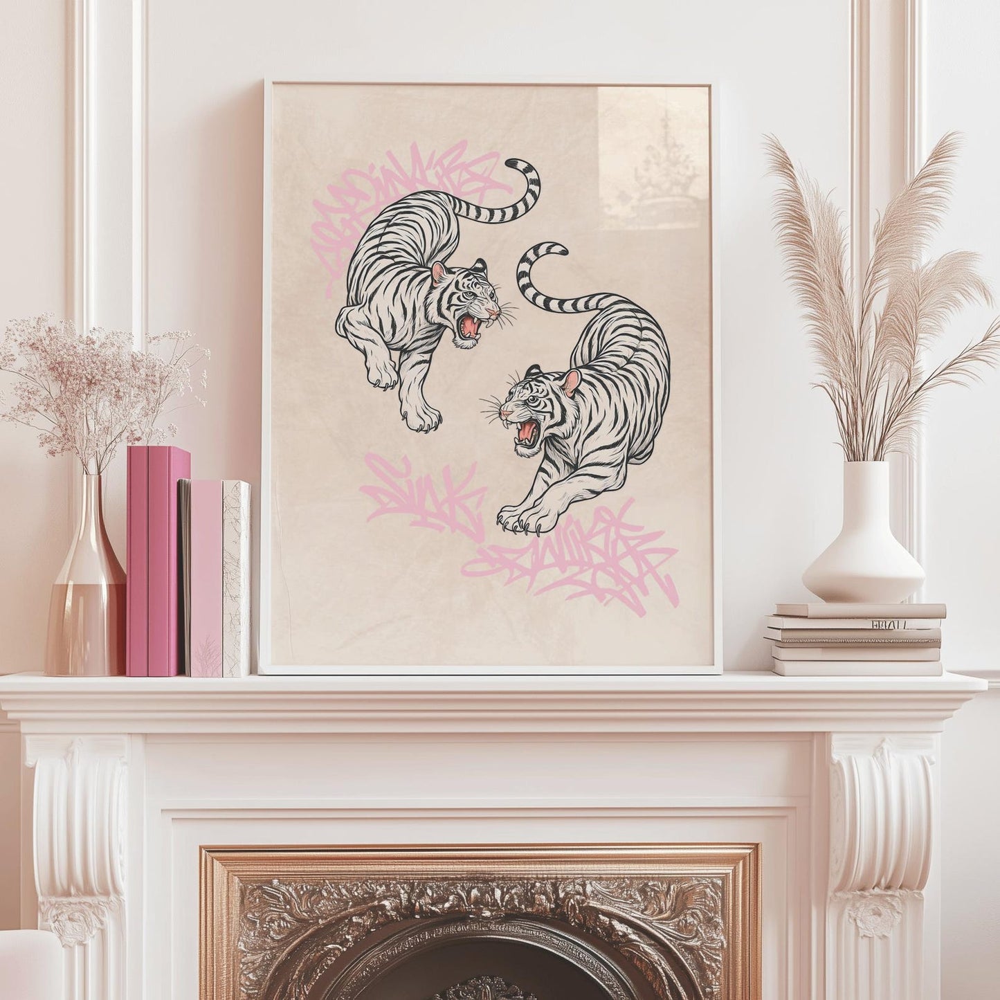 Minimalist Japanese Tiger Wall Art Canvas