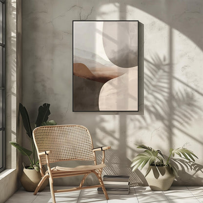 Minimalist Modern Beige Brown Abstract Wall Art Canvas
