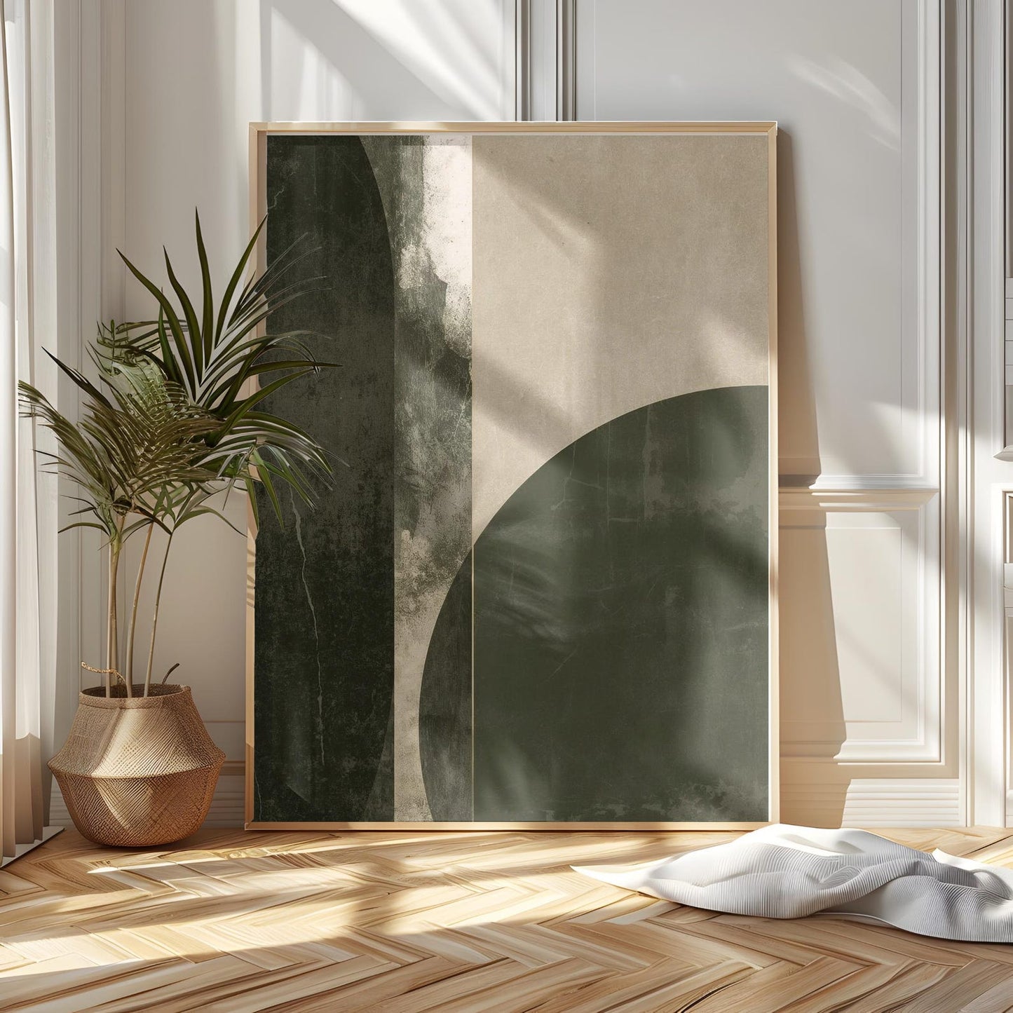Minimalist Neutral Geometric Abstract Wall Art Canvas