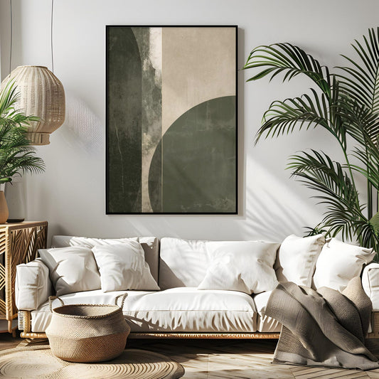 Minimalist Neutral Geometric Abstract Wall Art Canvas