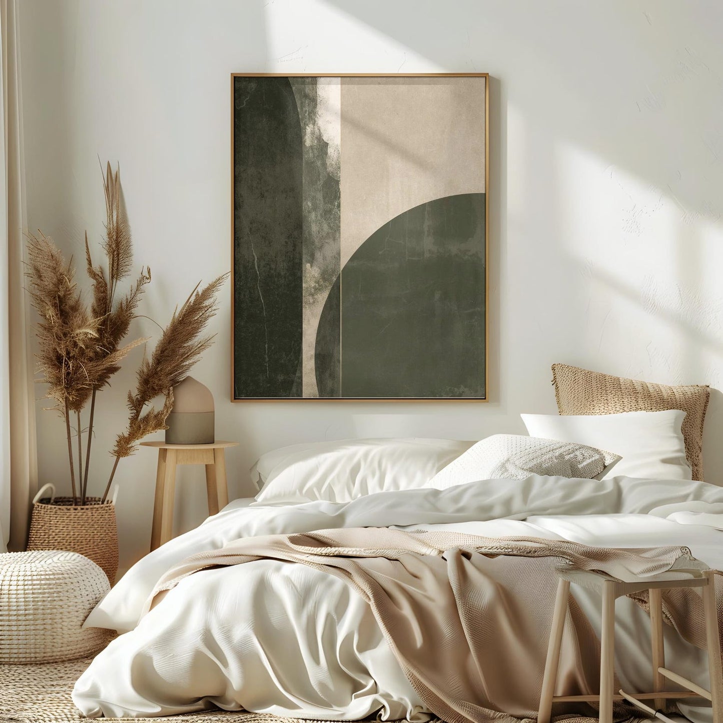 Minimalist Neutral Geometric Abstract Wall Art Canvas