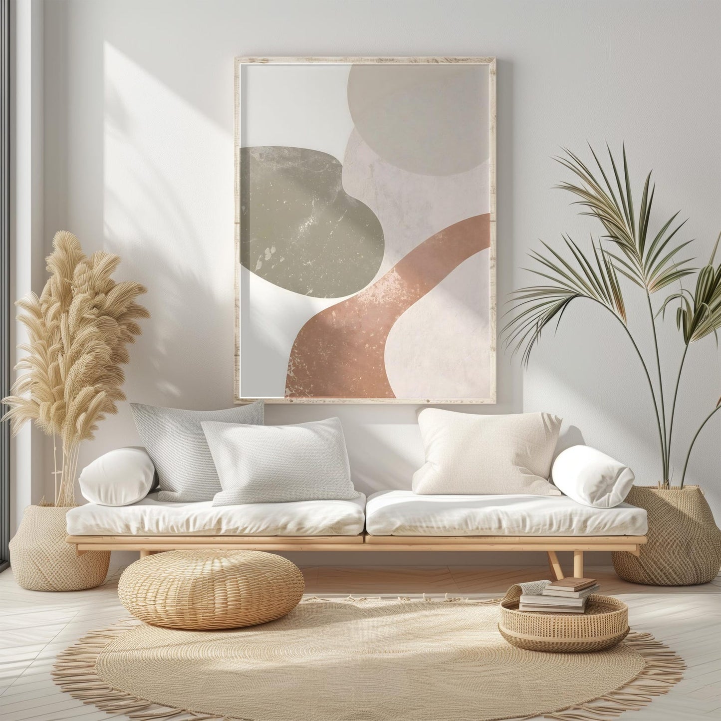 Minimalist Neutral Tones Boho Abstract Wall Art