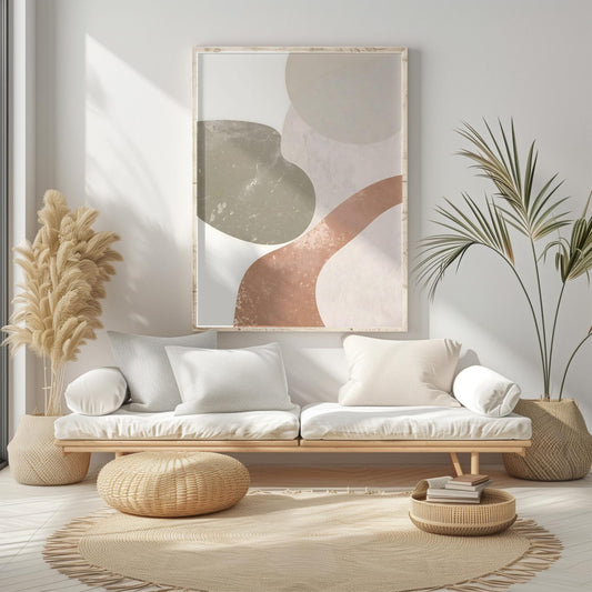 Minimalist Neutral Tones Boho Abstract Wall Art