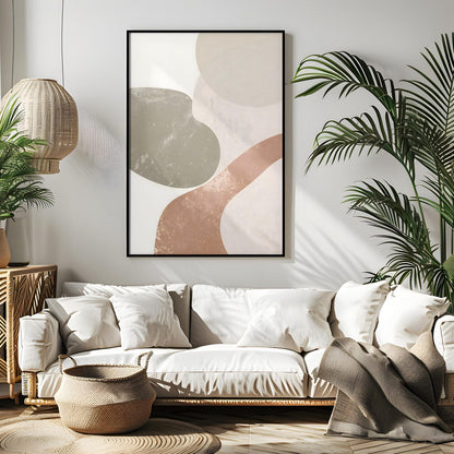 Minimalist Neutral Tones Boho Abstract Wall Art
