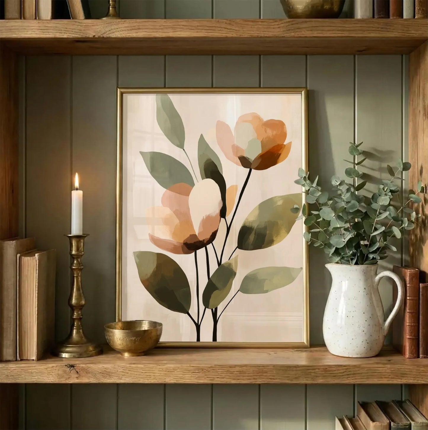 Minimalist Wildflower Modern Botanical Wall Art Canvas