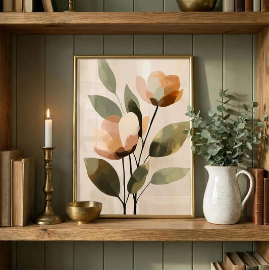 Minimalist Wildflower Modern Botanical Wall Art Canvas