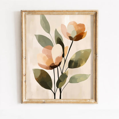 Minimalist Wildflower Modern Botanical Wall Art Canvas