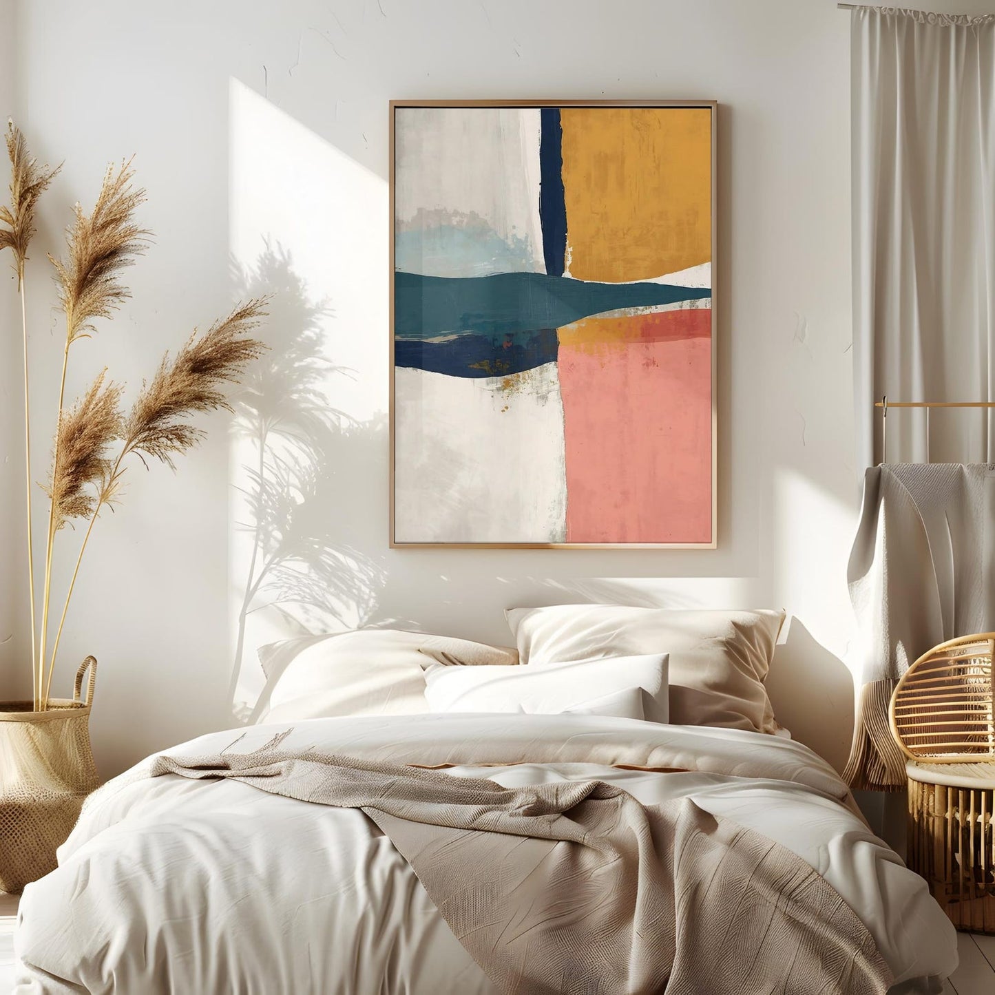 Modern Abstract Color Block Wall Art Canvas