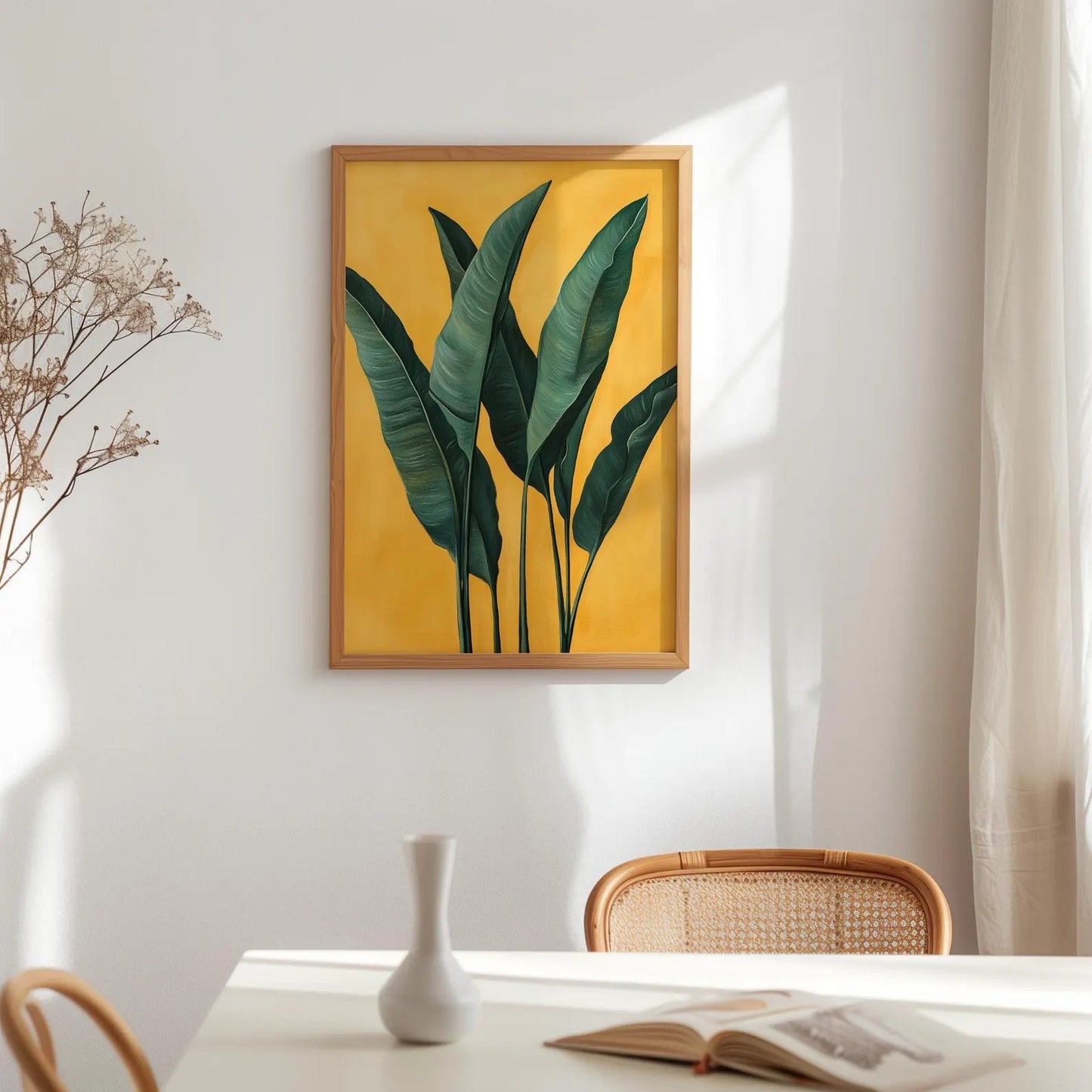 Modern Botanical Tropical Leaf Wall Art Canvas