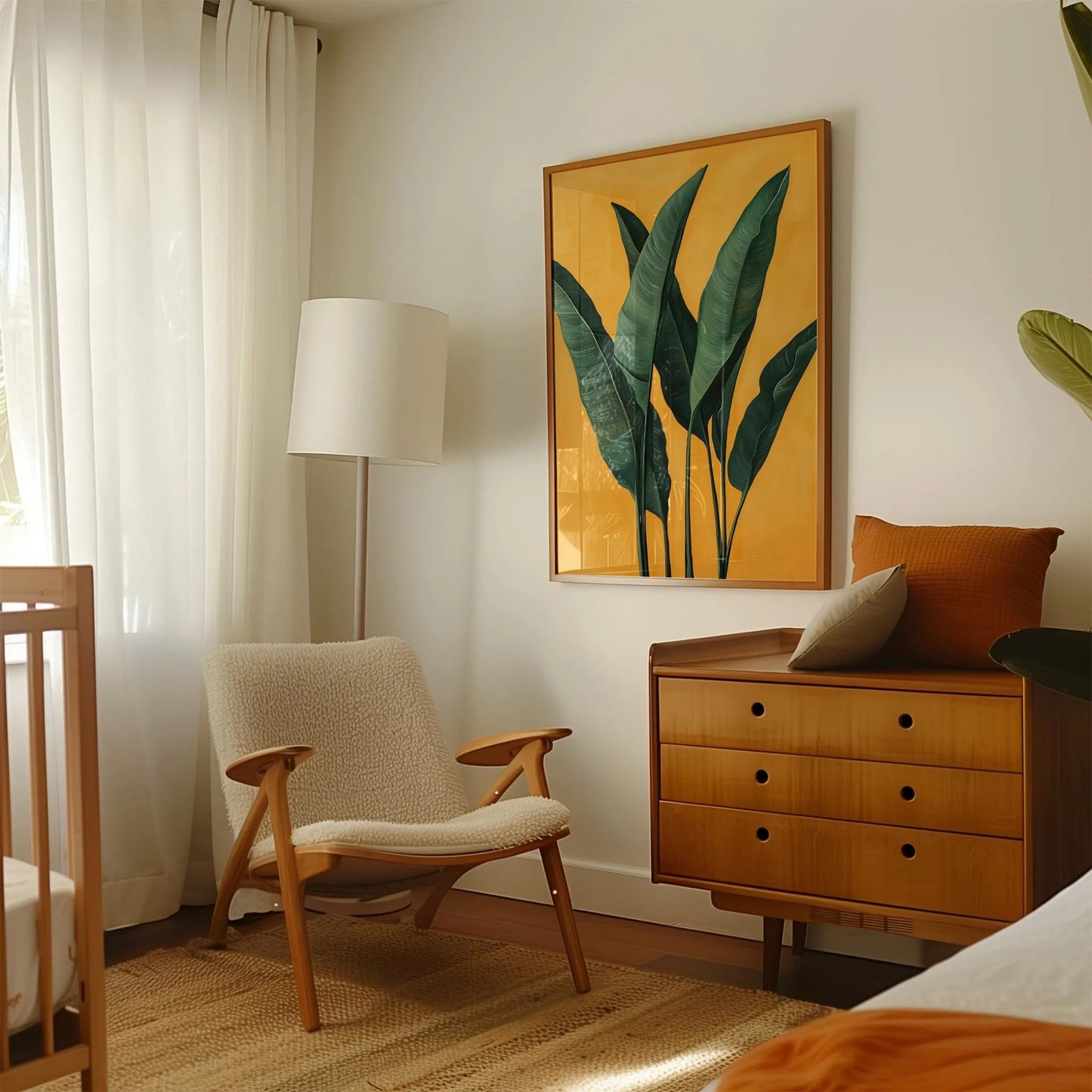 Modern Botanical Tropical Leaf Wall Art Canvas