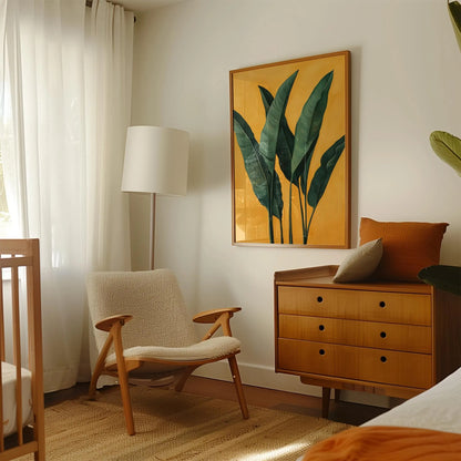 Modern Botanical Tropical Leaf Wall Art Canvas