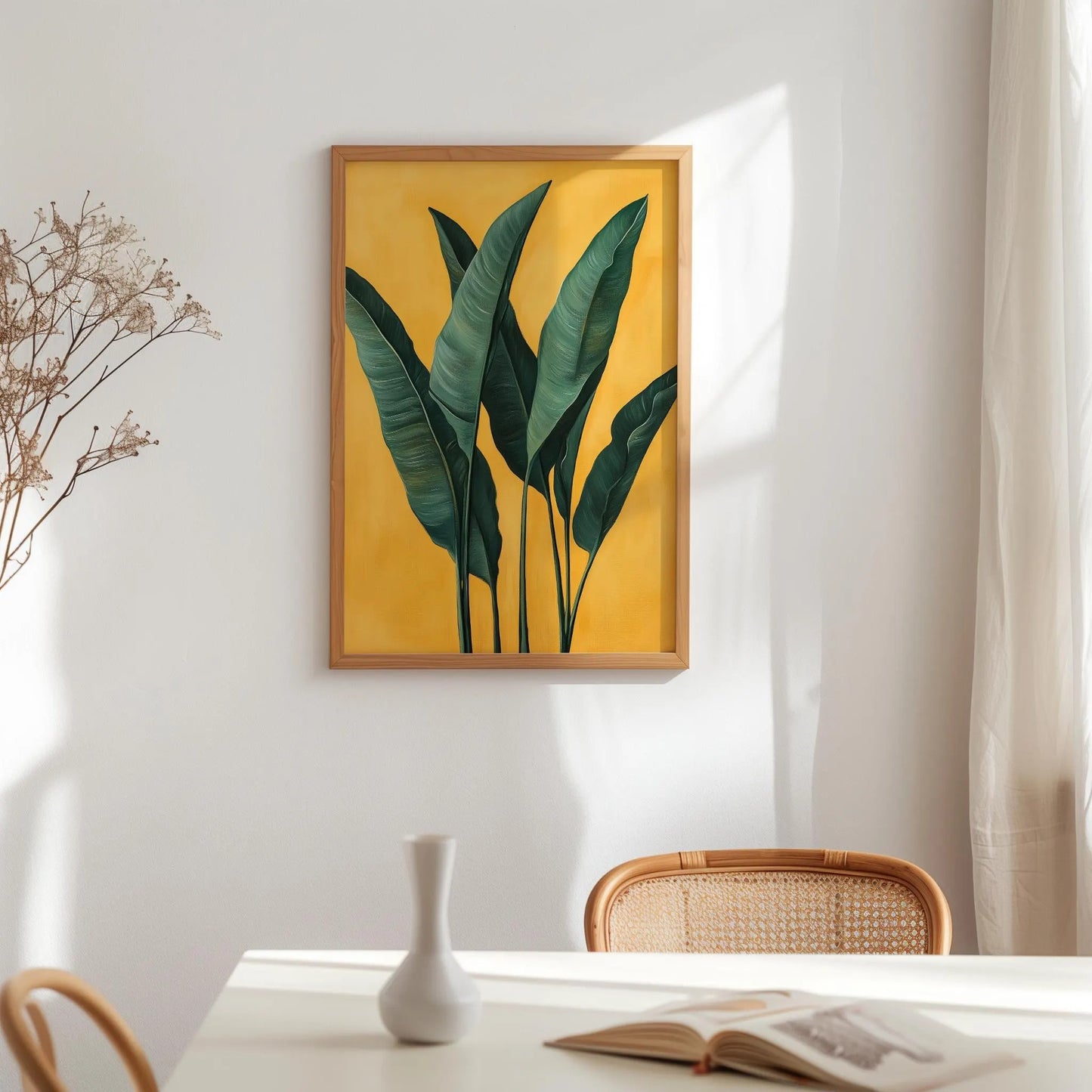Modern Botanical Tropical Leaf Wall Art Canvas