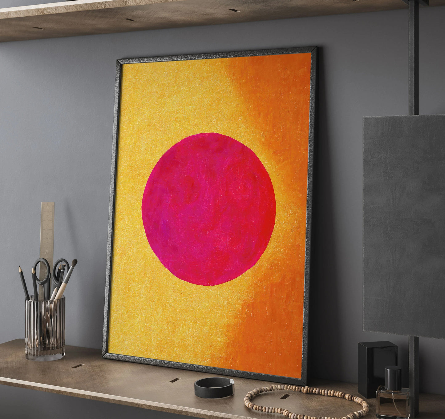 Modern Circle Oil Paint Style Wall Art Canvas