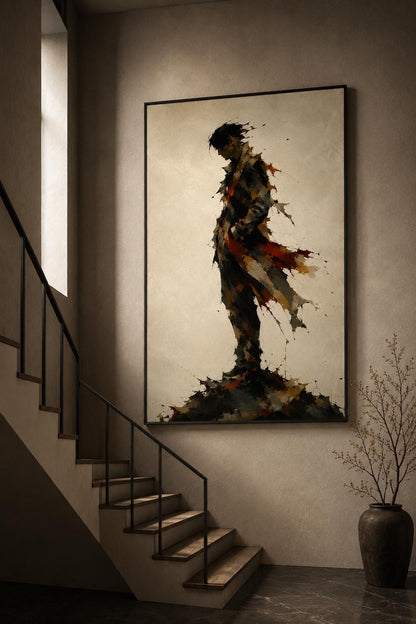 Moody Abstract Gentleman Wall Art Canvas