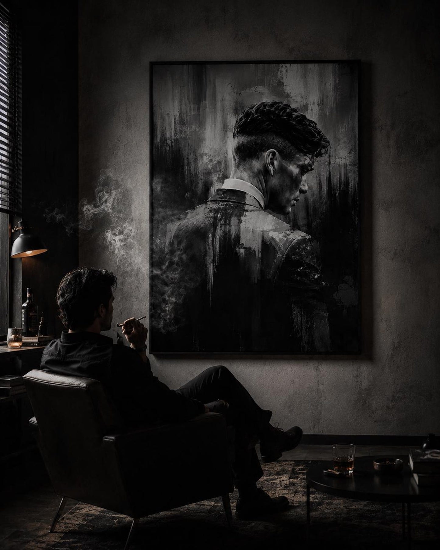 Moody Abstract Peaky Blinders Wall Art Canvas