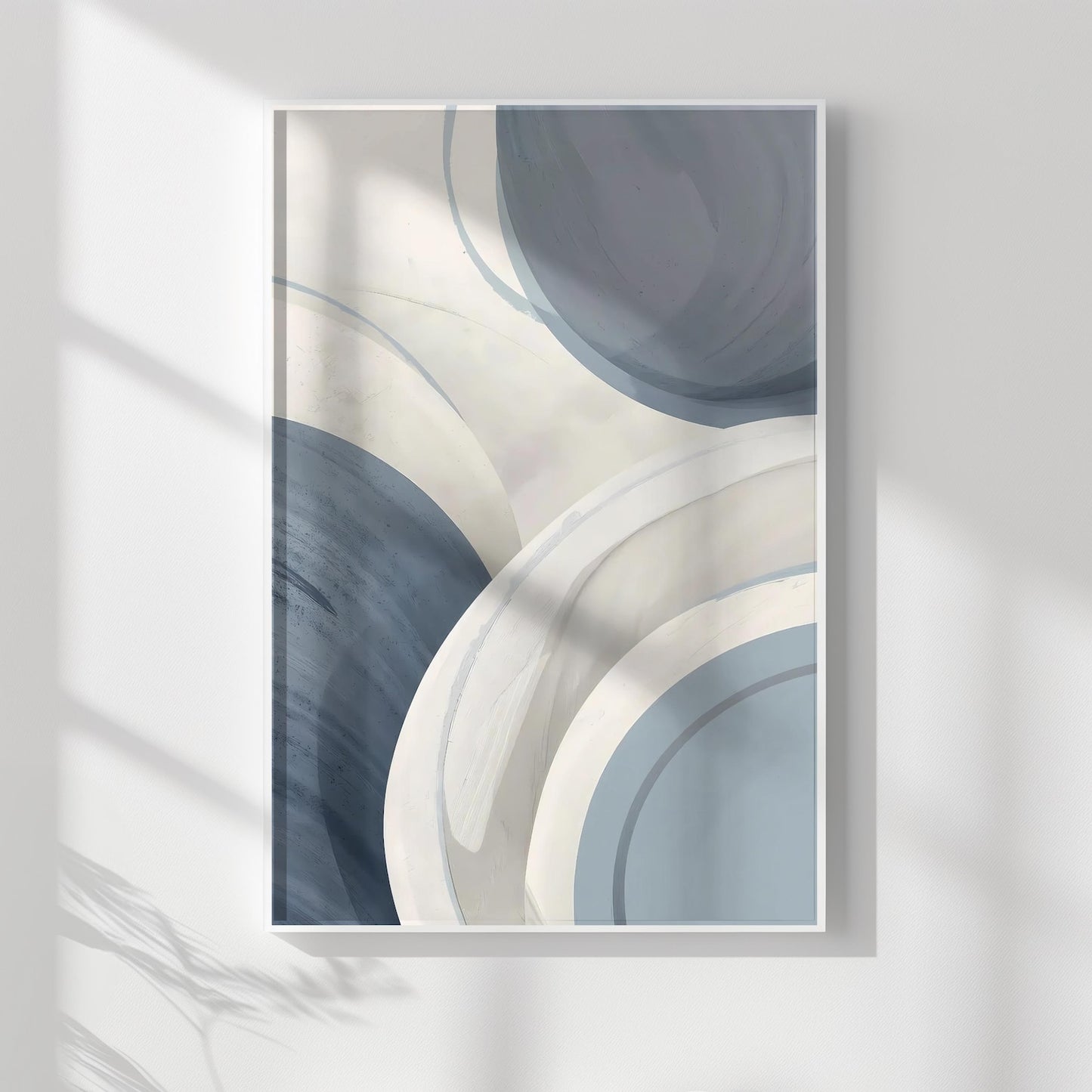 Neutral Baby Blue & Grey Minimalist Abstract Wall Art Canvas