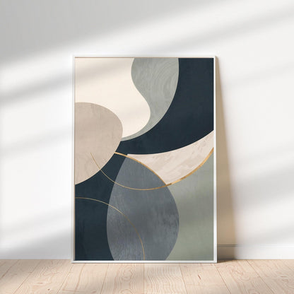 Neutral Tones with Gold Accents Abstract Wall Art Canvas