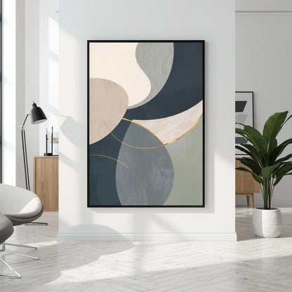 Neutral Tones with Gold Accents Abstract Wall Art Canvas