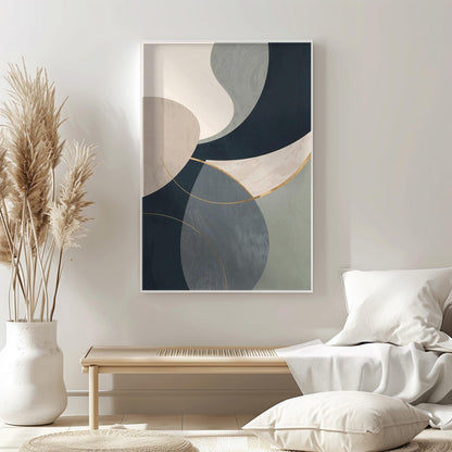 Neutral Tones with Gold Accents Abstract Wall Art Canvas
